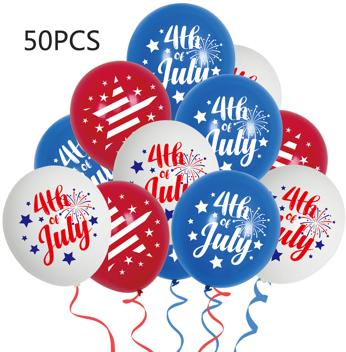 Blue and Red White Decorations, 50 PCS Blue Red White Balloons for