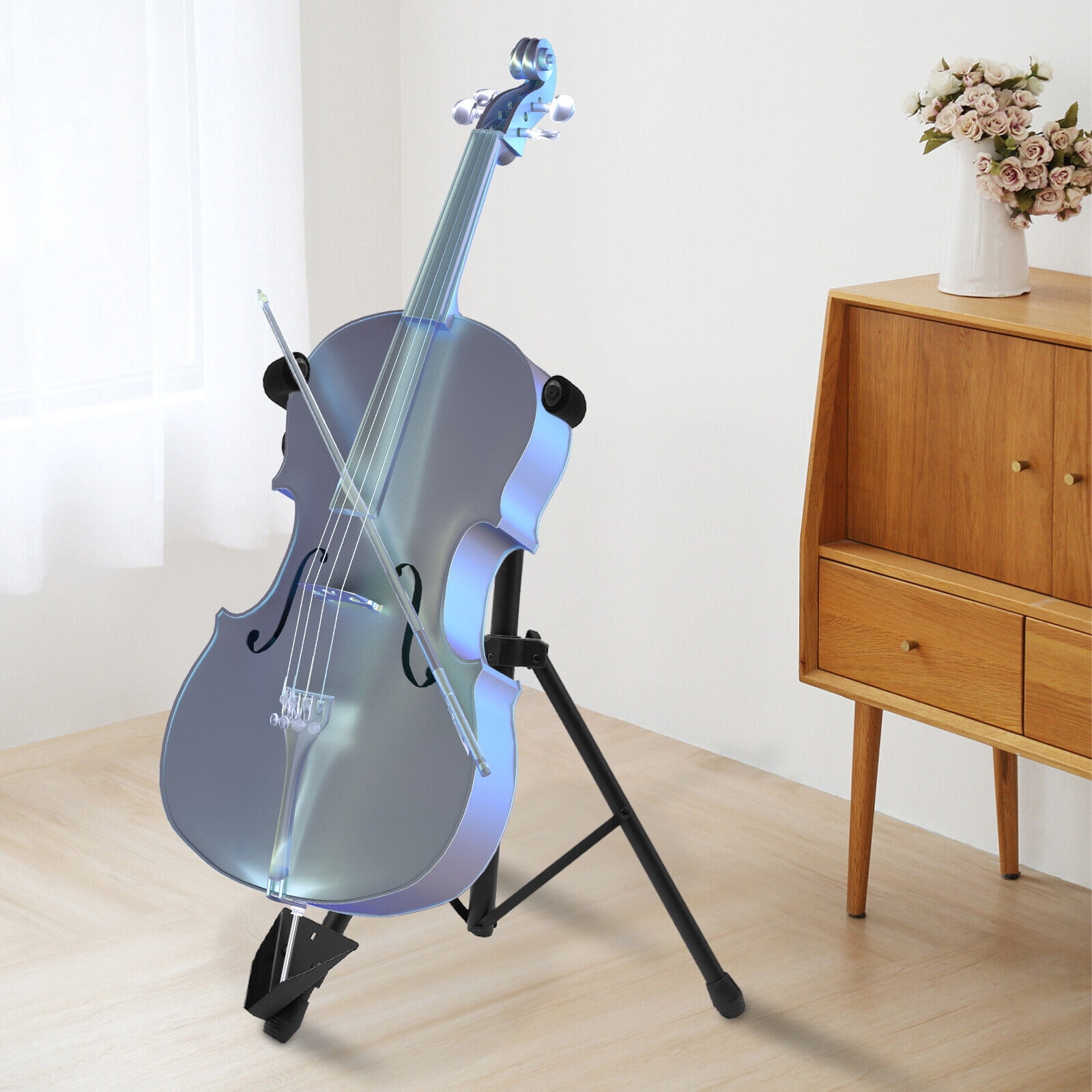 Cello Holder Adjustable Folding Guitar Stand for Music Instrument Storage Display Shelf