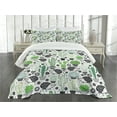 thumbnail image 3 of Ambesonne Cactus Quilted Bedspread Set 3 Pcs, Hedgehog Saguaro Cartoon, King Size,, 3 of 5