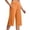 Orange, variant on ShomPort Wide Leg Capris For Women Elastic Waist Capri Sweatpants With Pocket Split Hem Lightweight Casual Work Cropped Trousers