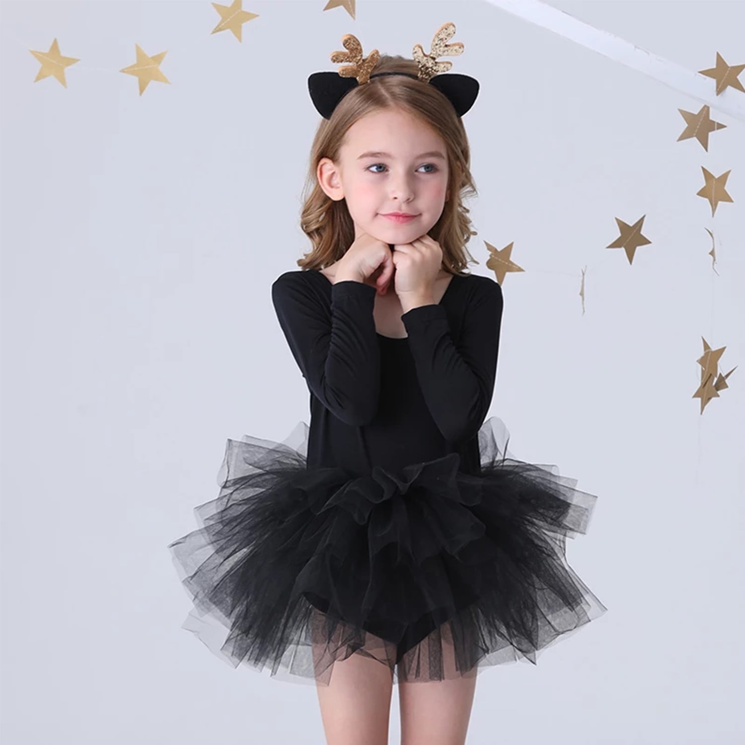 Fashion Girl Ballet TuTu Dress Professional Kids Dancing Party Dress  Performance Costume Princess Wedding Girl Dress Black 3-4 Years -  Walmart.com