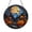 Acrylic 3.5 Inch, variant on Stained Glass Jack Lantern Bat Suncatcher, Round Gothic Window Hanging with Mushroom Details, Dark Fantasy Decor Accent for Seasonal Display
