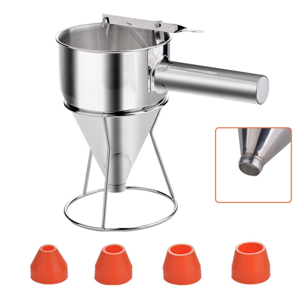 Dropship Pancake Batter Dispenser Mixer Stainless Steel Funnel Design With  Stand Rack 1000 ML Waffle Batter Dispenser Pancake Maker Cooking Baking  Tools to Sell Online at a Lower Price