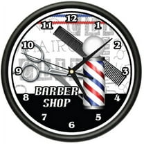 BARBER SHOP Wall Clock hair salon cutter pole gift