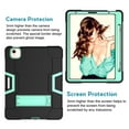 thumbnail image 5 of Allytech iPad Air 5 Case 2022, iPad Air 4 Case 2020, Heavy Duty Protection Shockproof Build In Kickstand Pencil Holder Kids Friendly Case for Apple iPad Air 5th 4th Generation, BlackBlack/Aqua, 5 of 7