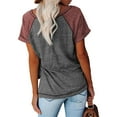 thumbnail image 2 of Langwyqu Womens Casual Raglan Sleeve Color Block T Shirts, 2 of 3