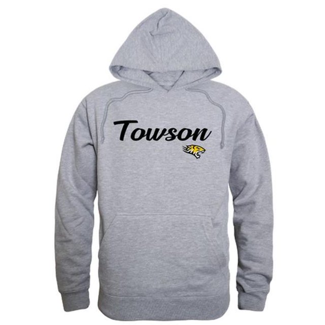 W Republic 558-153-HGY-01 Men Towson Tigers Script Hoodie, Heather Grey - Small