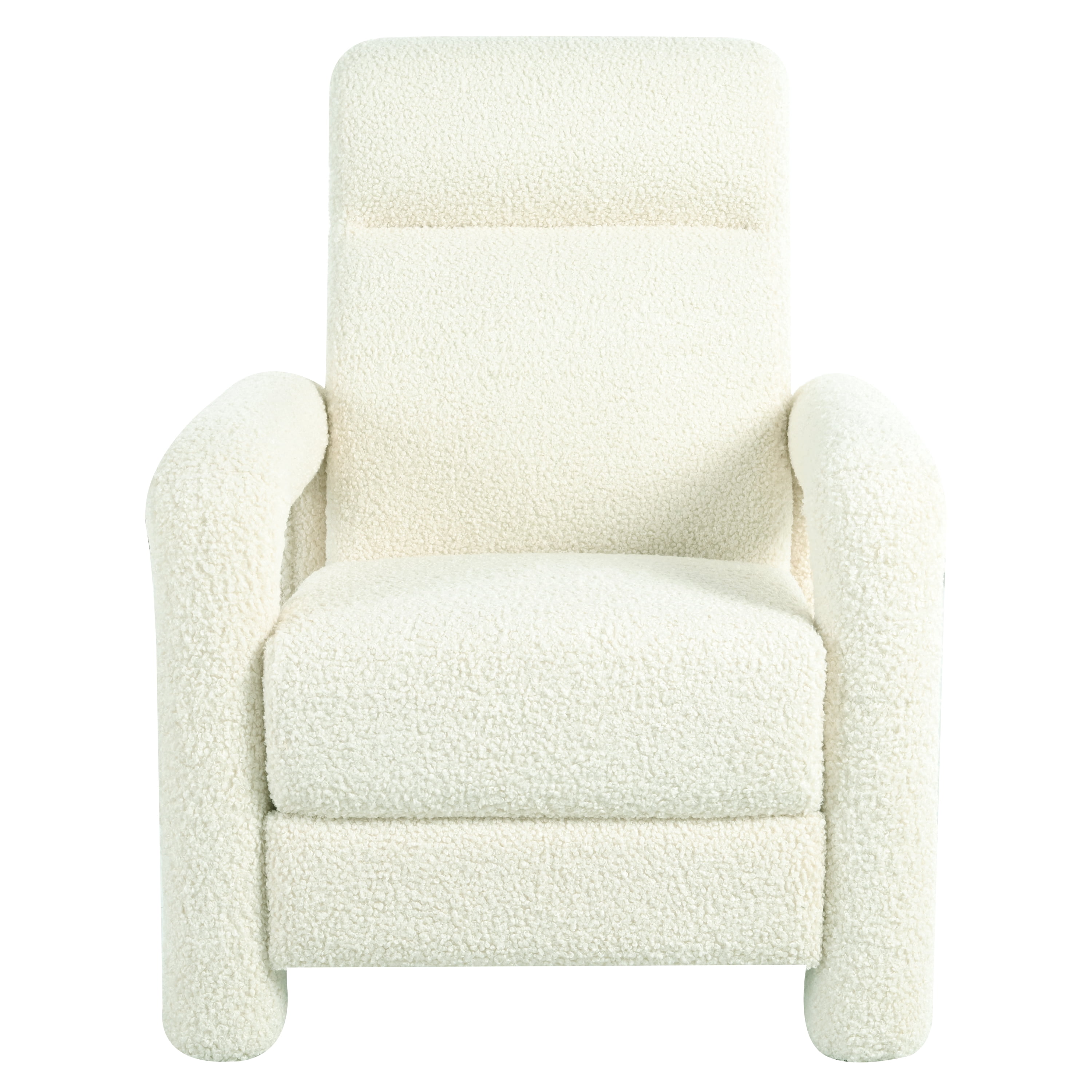 Euroco Teddy Fleece Push Back Recliner Chair, 3-Position Adjustable Armchair with Anti-Slip Legs & Ergonomic Design – Plush Accent Chair
