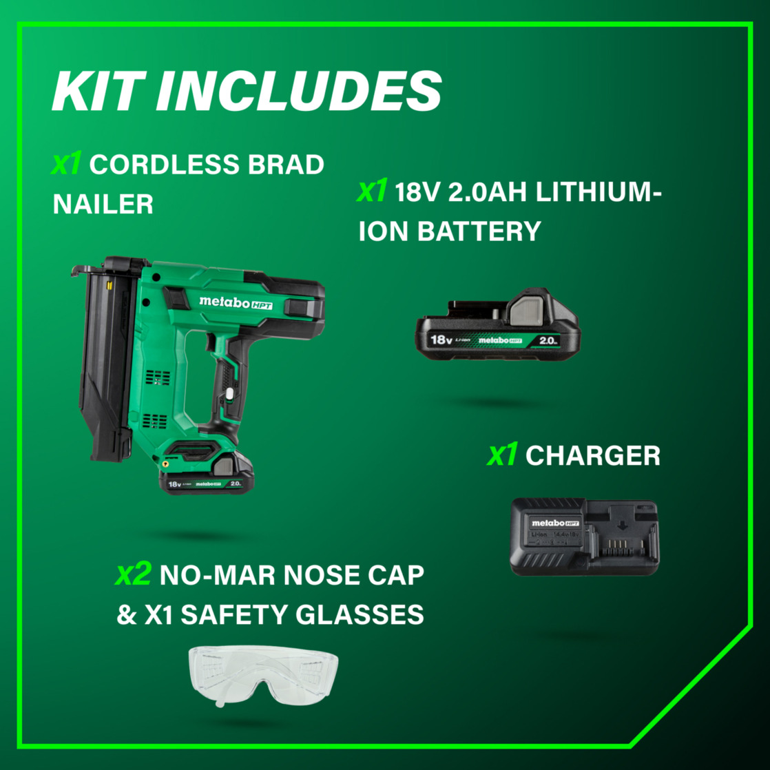 Metabo HPT 18V Cordless Brad Nailer Kit, NT1850DG photo 5