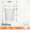 thumbnail image 4 of Autumn Alley Farmhouse White Metal Trash Can Pail Rustic Bathroom Accessories, 4 of 10