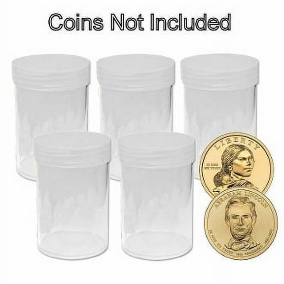 Round Small Dollar Coin Tubes Storage 26mm by BCW 5 pack