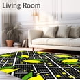 thumbnail image 2 of ODIKA 4'x6' Machine Washable Non-Slip Area Rug, Modern Citrus Lattice with Abstract Lemon Accents High Traffic Rug, Yellow, 530341, 2 of 7