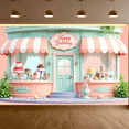 thumbnail image 5 of Pastel Cake Banner Happy Birthday Sign Decorative Backdrop for Celebration Event Indoor Party, 5 of 6