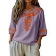thumbnail image 4 of Womens Tops Casual Solid Stand Collar Button Down Shirt Spring Summer Shirts for Women Multicolor L, 4 of 9