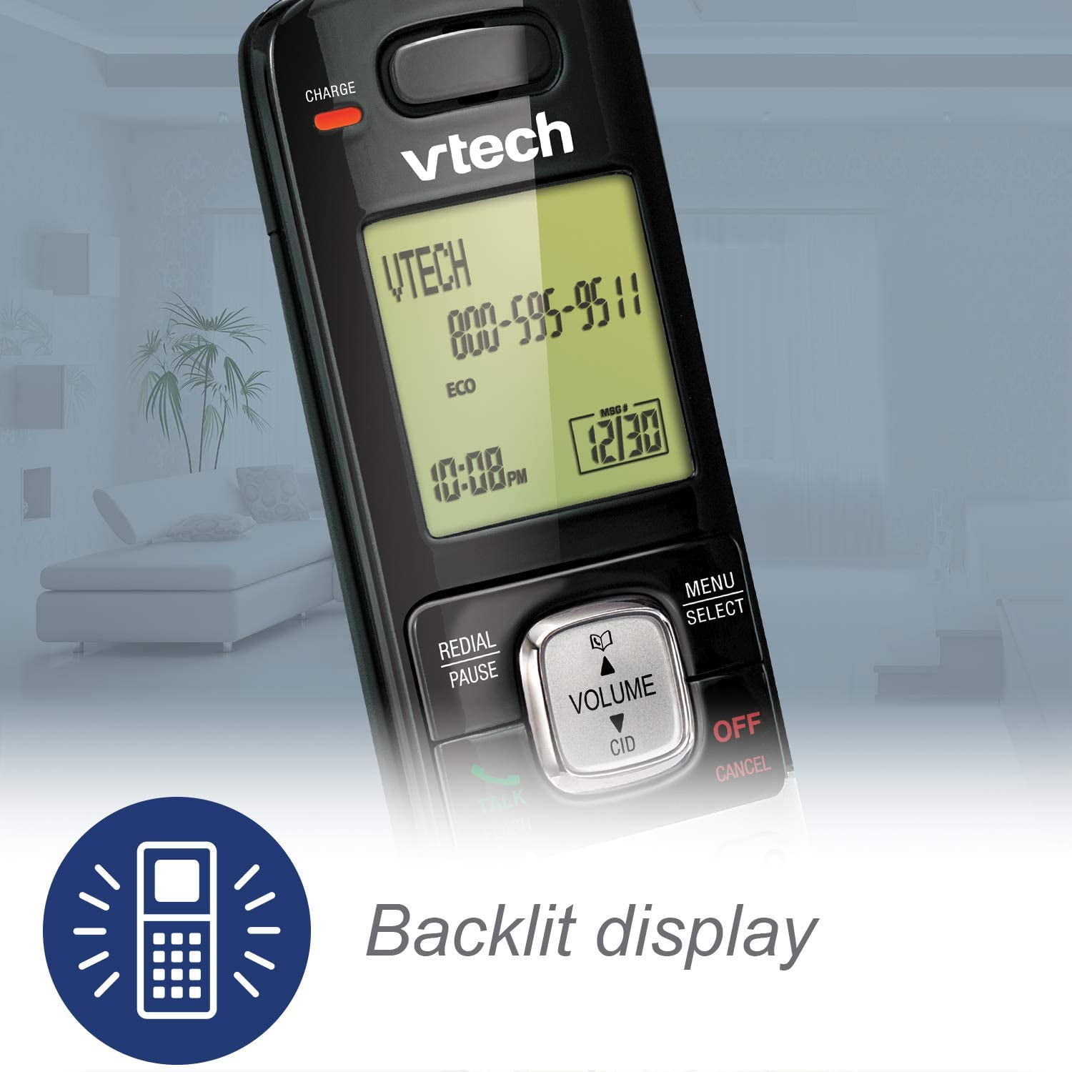 VTech CS67192 DECT 6.0 Phone with Caller ID/Call Waiting, Silver/Black