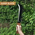 thumbnail image 5 of THRWCLUB 15.6" Heavy Duty Billhook Sickle Machete –Sawback Serrated, Wooden Grip & Stainless Steel Blade for Gardening, Camping, 5 of 7