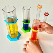 hand2mind Starter Science Graduated Cylinder Set, Science Lab Equipment Kids, Measuring Toys for Kids