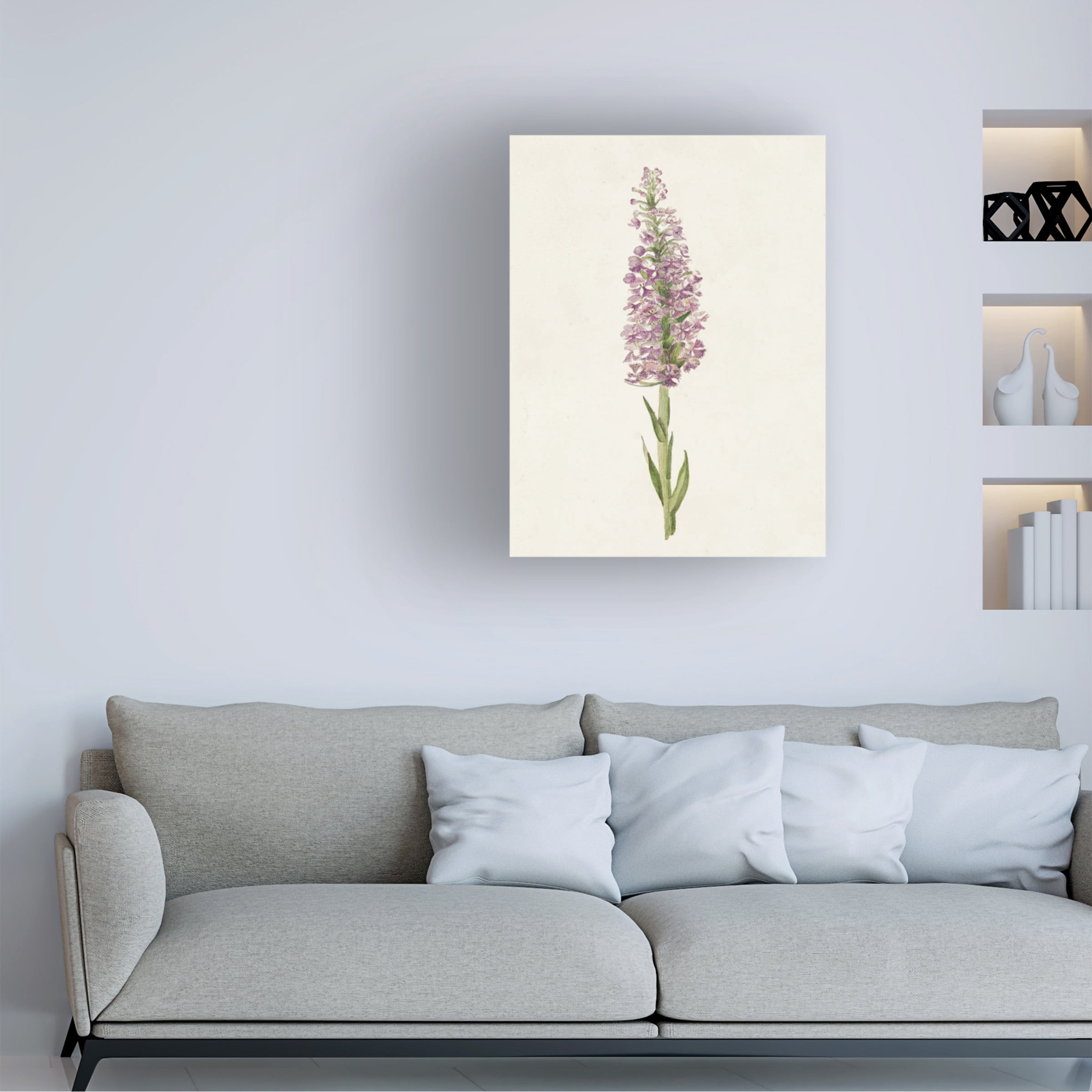 Unknown 'Mauve Garden Flowers I' Canvas Art