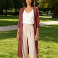 thumbnail image 2 of Lmueinov Long Sleeve Cardigan for Women Open Front Long Knit Cardigan Lightweight Breathable Ice Silk Sun Protection Cover Up Loose Layering Sweaters, 2 of 6