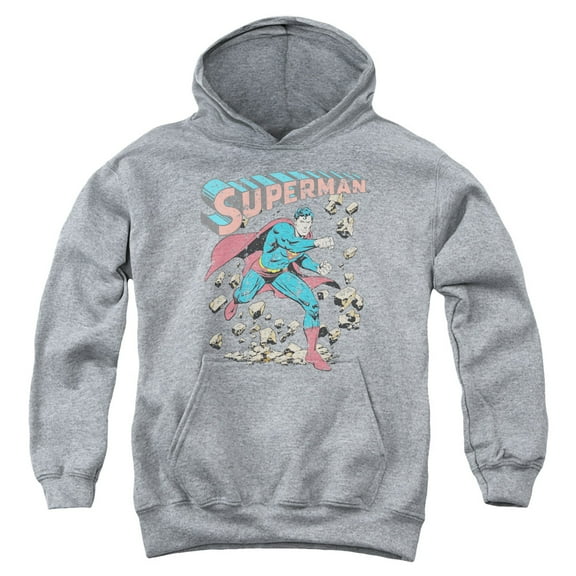 Superman - Mad At Rocks - Youth Hooded Sweatshirt - Large