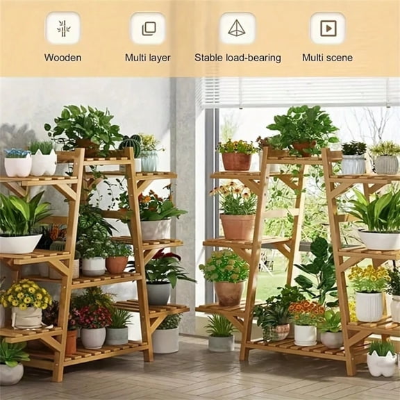 1pc Balcony Flower Rack Storage Rack Indoor Succulent Climbing Flower Rack Plant Planter Rack Modern Living Room Floor Stand Multi-Layer Storage Rack