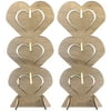 Pack of 2 Wooden Heart\-shaped Donut Display Crafts Exquisite Solid Easy to Install Decor Doughnuts Stands for Dessert Table
