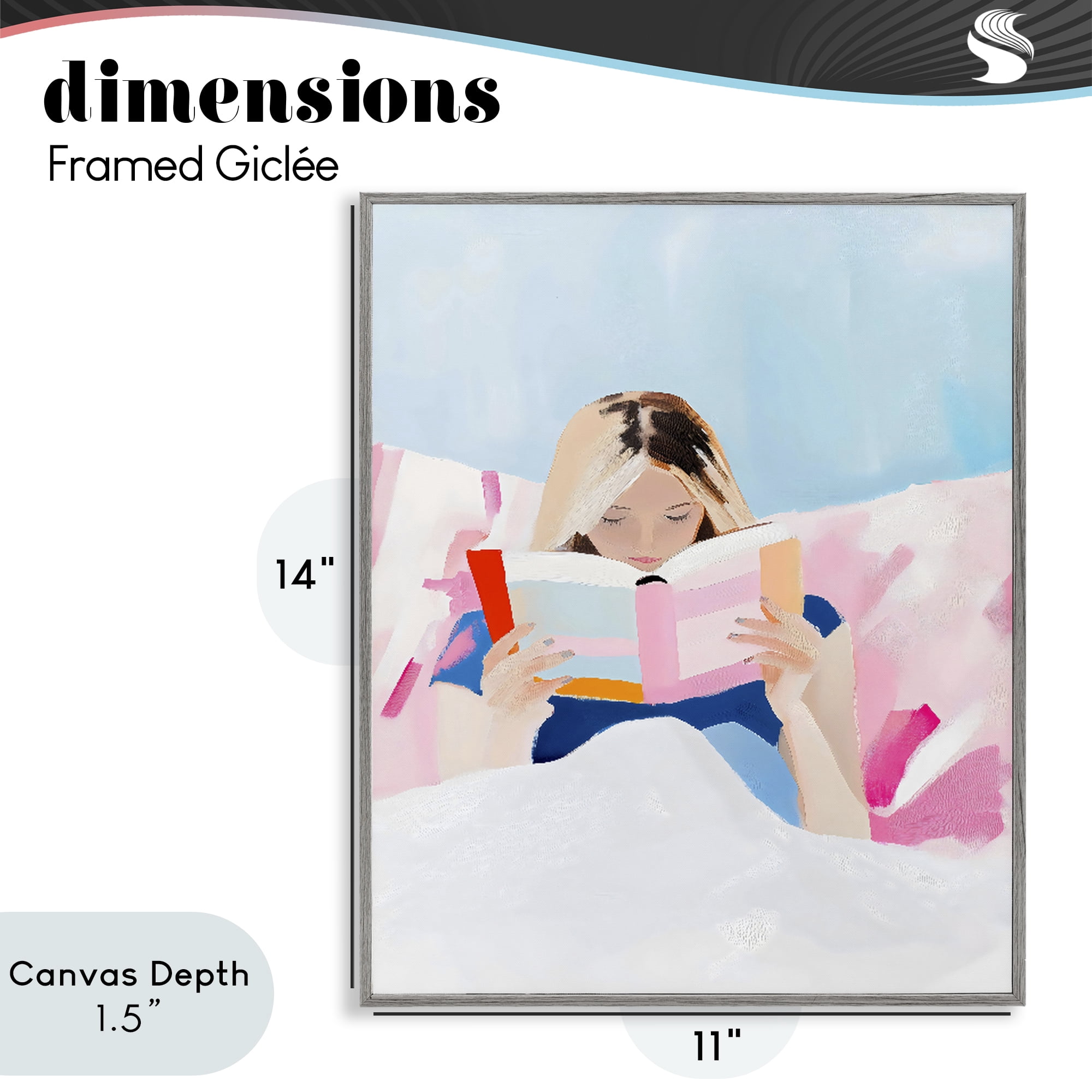Stupell Industries Cozy Reading In Bed Gray Framed Giclee Art, design by The Prints Vibe