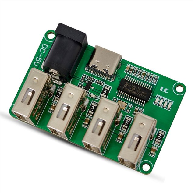 Módulo Concentrador USB 2.0 de 1 A 4 Puertos, Tarjeta de Expansión de Entrada Tipo C de 480 Mbps para Teclado y Ratón.