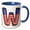 Blue/White, variant on 3drose, Stars and Stripes Monogram Initial W, 11oz Magic Transforming Mug
