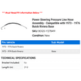 thumbnail image 2 of Power Steering Pressure Line Hose Assembly - Compatible with 1973 - 1976 Buick Riviera Base 1974 1975, 2 of 2