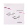 thumbnail image 5 of 925 Sterling Silver Clear CZ Small Half Hoop Screw Back Cute Earrings for Teen, 5 of 8