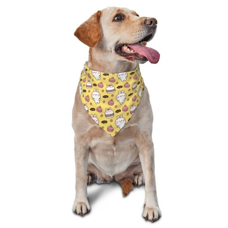 Daiia Rabbit Hunger Pattern Pet Scarf for Dogs and Cats &ndash; Soft & Breathable Bandana Comfortable Pet Accessory for Everyday Wear
