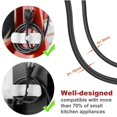 thumbnail image 4 of Paquete de 2 soportes de cable enrolladores negros para electrodomésticos de cocina, organizador de cables, enrollador de cables brillar  Electrónica, 4 of 5