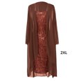 thumbnail image 2 of Minnieouse Vestido Hasta la Rodilla Encaje Delicado Respetuoso con la Piel Transpirable Cómodo Vestir Collage Diario Ropa Boda Trabajo Playa Prendas para la parte del cuerpo Chocolate 2XL Minnieouse AP014392-04, 2 of 6