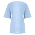 thumbnail image 4 of T Shirts For Women Womens Tops Cotton Linen Shirts Summer Casual Short Sleeve Blouse Oversized Loose Tops, 4 of 6