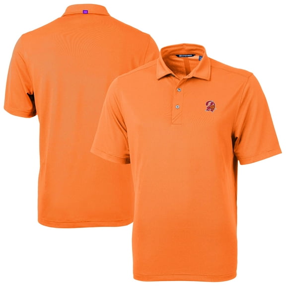 Men's Cutter & Buck Orange Tampa Bay Buccaneers Virtue Eco Pique Tile Print Recycled Polo