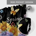thumbnail image 6 of Spring Dog Farmhouse Short Window Curtain Valances, Black Watercolor Botanical Floral Sunflower Rod Pocket Kitchen Valances for Living Room Bedroom Bathroom Cafe 42" x 18", 6 of 8
