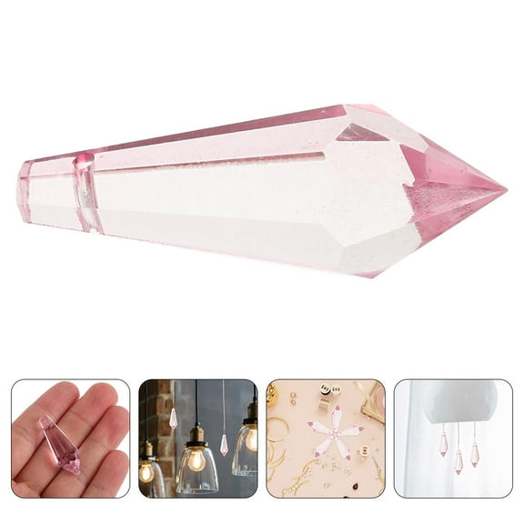 Tineasur Sun Catcher Supplies Glass Prism Beads Pink Decoration Home Decor 10pcs