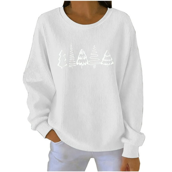 gakvbuo Christmas Sweater for Women Pullover Tops Fall Tunic Blouse Hoodless Sweatshirt 1