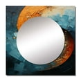 thumbnail image 2 of Designart "Orange Teal Abstract VORTEXs I" Abstract Square Mirror For Wall Decor - Large Orange Square Mirror Printed Wall Decor - Transitional Square Living Room Mirror, 2 of 5