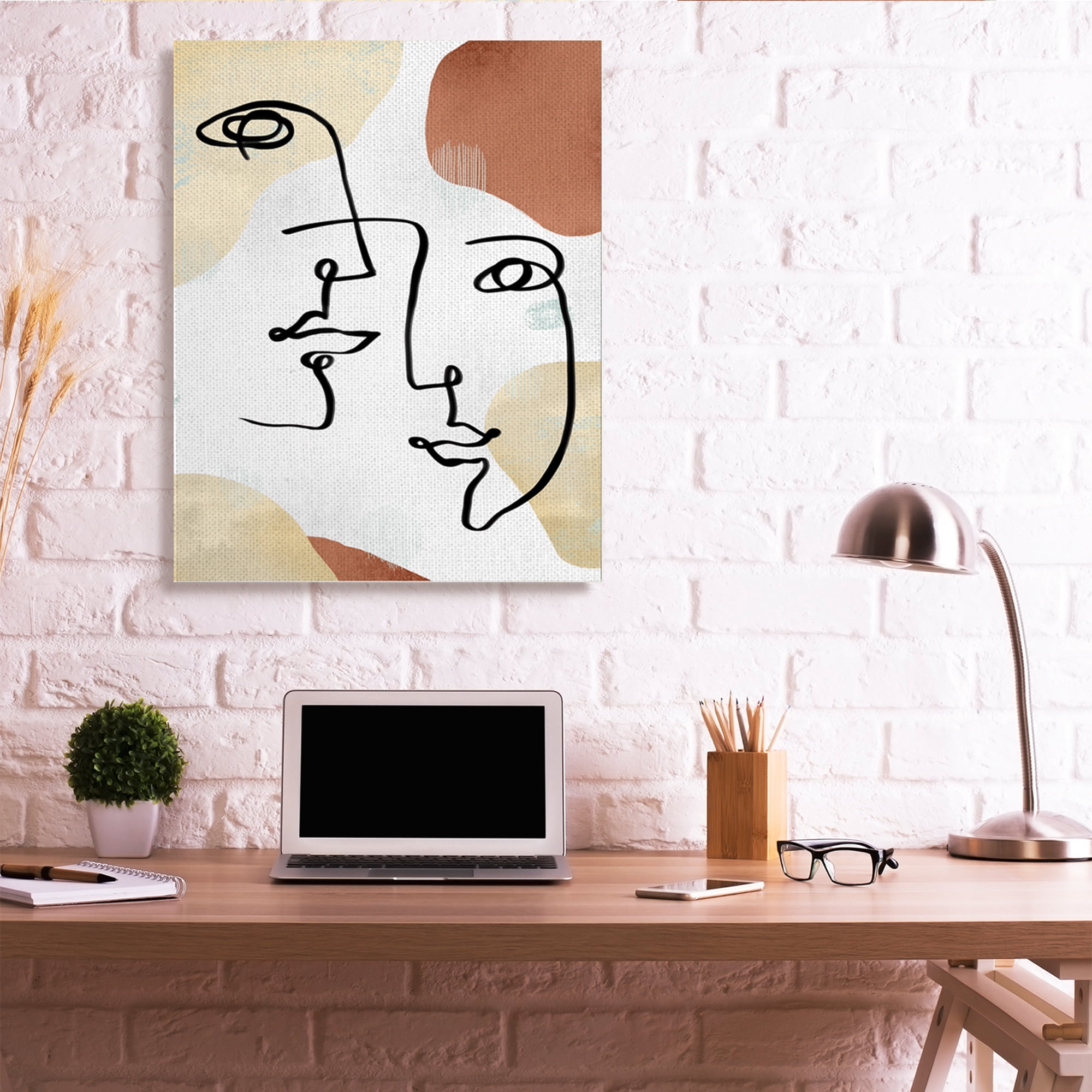 Stupell Industries Asymmetrical Linework Portraits Abstract Organic Shapes Canvas Wall Art, 36 x 48, Design by Ziwei Li