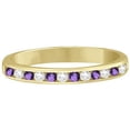 thumbnail image 2 of Amethyst and Diamond Semi-Eternity Channel Ring 14k Yellow Gold (0.40ct), 2 of 4