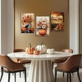 thumbnail image 4 of Hieng Fall Wall Art 3 Pieces Pumpkin and Crow Canvas Prints Farmhouse Truck Pictures Autumn Harvest Paintings for Thanksgiving Home Decor Unframed, 4 of 6