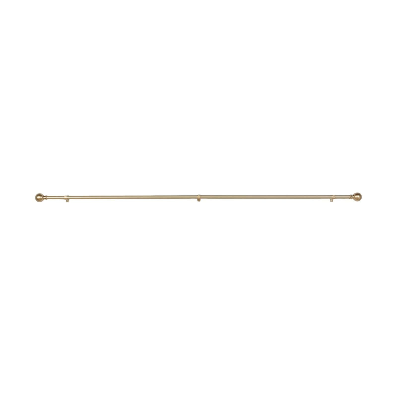 Efavormart 1 Pack of 42"-126" Adjustable Gold Curtain Rod Sets Round Finials Decorative Rod for Window Treatment Looks with Classic Finishing