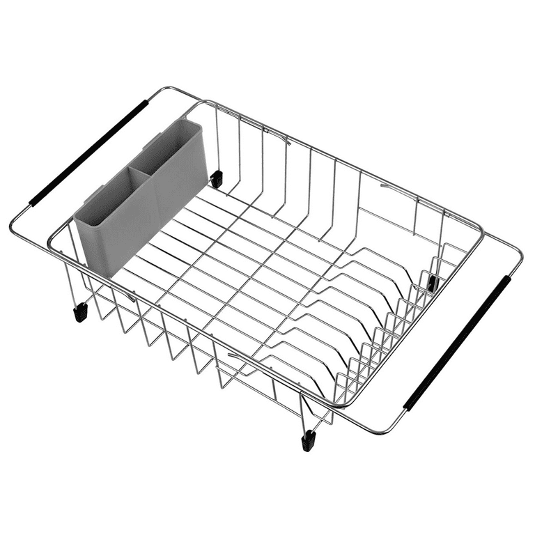 Stainless Steel Adjustable Dish Drainer Expandable Dish Drying Rack