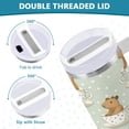 thumbnail image 5 of Stainless Steel Tumbler with Straw and Handle, Double Wall Insulated Tumblers, Cute Capybara in Coffee Cups, 5 of 9