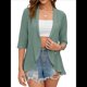 thumbnail image 1 of Cárdigan de Verano para Mujer, de Punto de Red, con Volantes y Media , para . Verde Oscuro XL, 1 of 10