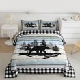 thumbnail image 2 of Castle Fairy Woodland Wildlife Bear 3 Pieces Queen Comforter Set for Female Men Women,Rustic Cabin Cottage Ultra Soft Bedding Sets,Geometric Plaid Grid Bedding Comforter Set Breathable, 2 of 8