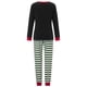 thumbnail image 4 of Pijamas navideños familiares a juego, camiseta de manga larga con estampado de letras y pantalones a rayas. Ropa de dormir para estar en casa., 4 of 10