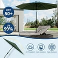 thumbnail image 4 of Parasol de Patio 9 Pi - Parasol de Table Extérieur à 8 Nervures Robustes avec Manivelle et Inclinaison à Bouton-Poussoir - Parasol de Marché Vert, 4 of 7
